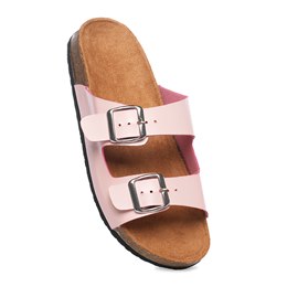 FT2500 LADIES DOUBLE STRAP BUCKLE WITH CORK SLIDER (PINK)