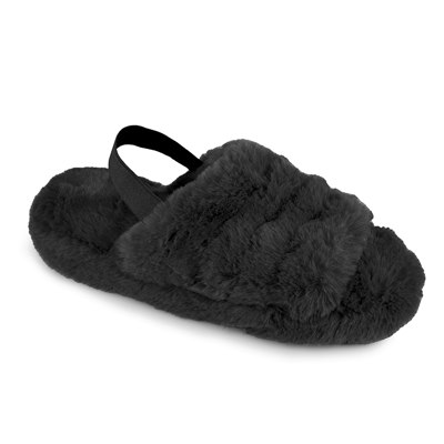 LADIES QUILTED BACK STRAP SLIDER (BLACK)