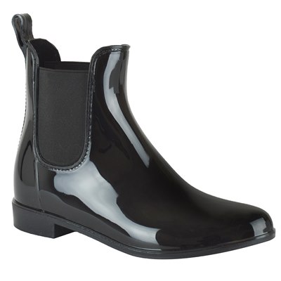 LADIES PVC PLAIN  ANKLE WELLINGTON  (BLACK)