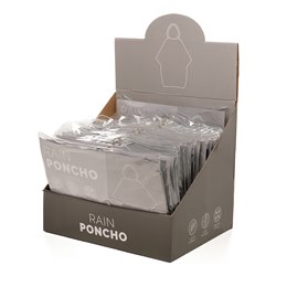 AA0536GY ADULT EMERGENCY PONCHO IN CDU (GREY)