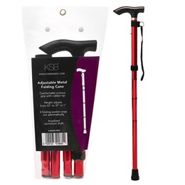 AA0660 FOLDABLE WALKING STICK (RED )