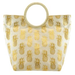 BB1164 METALLIC PINEAPPLE BEACH BAG