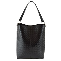 BB1183 PU TEXTURED SHOULDER BAG (BLACK)