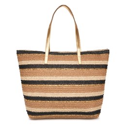 BB1201 Ladies Paperstraw Stripe Beach Bag
