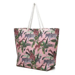 BB1259 ANIMAL PRINTED BEACH BAG