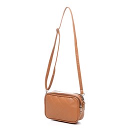 BB1278 LADIES TAN CROSS OVER BODY BAG