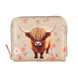 BB1287 LADIES SMALL HIGHLAND COW PRINT COIN PURSE