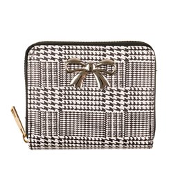 BB1291 LADIES SMALL DOGTOOTH BOW COIN PURSE