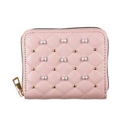 BB1292 LADIES SMALL PINK AND PEARL COIN PURSE