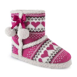 FT0662P HEART KNITTED BOOTEE SLIPPER