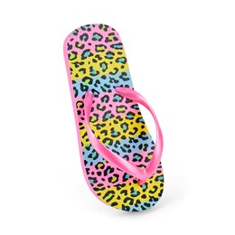 FT1866 GIRLS LEOPARD  PRINT FLIP FLOP