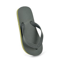 FT1867 BOYS PLAIN CONTRAST FLIP FLOP (GREY/YELLOW)