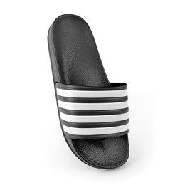 FT1908 MENS STRIPED SLIDER (BLACK/WHITE)