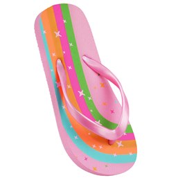 FT2221 GIRLS RAINBOW PRINT FLIP FLOP ( PINK)