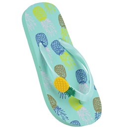 FT2225 GIRLS PINEAPPLE PRINT FLIP FLOP (GREEN)