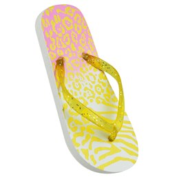FT2227 GIRLS LEOPARD OMBRE PRINT FLIP FLOP (GOLD)
