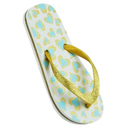 FT2229 GIRLS ANIMAL PRINT FLIP FLOP (WHITE)