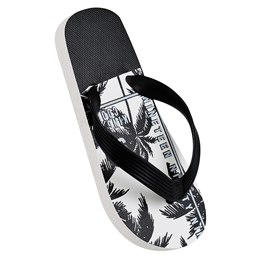 FT2231 BOYS PALM TREE PRINT FLIP FLOP (BLACK/WHITE)
