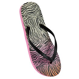 FT2248 LADIES OMBRE ZEBRA PRINT WITH  GLITTER STRAP (PINK/ORN)