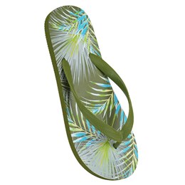 FT2256 MENS PALM LEAF PRINT WITH PE STRAP (GREEN)