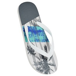 FT2258 MENS PALM TREE PRINT WITH PE STRAP WHITE)
