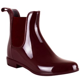 FT2318 LADIES PVC PLAIN ANKLE WELLINGTON (BURGUNDY)