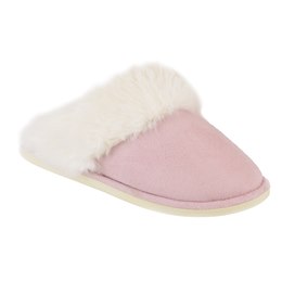 FT2321 LADIES SUPER FLUFFY MULES PALE PINK)