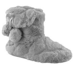 FT2363GY LADIES SUPER PLUSH TEXTURED BOOTEE (GREY)