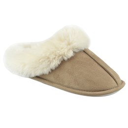 FT2378 LADIES SUPER FURRY LINED MULE (BROWN)