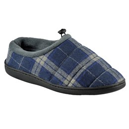 FT2382NY MENS CHECKED QUILTED SLIPPER (NAVY)
