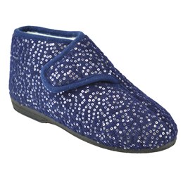 FT2399 LADIES EASY ACCESS SEQUIN SLIPPER (NAVY)