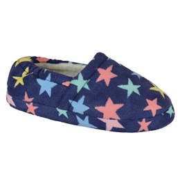 FT2429 KIDS STAR PRINT FLEECE LINED SLIPPER
