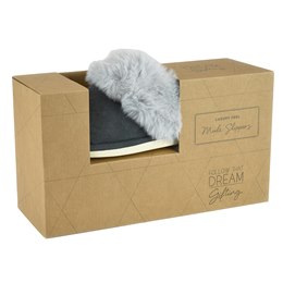 FT2494CH LADIES SUPER FURRY LINE MULE IN BOX (CHARCOAL)