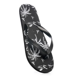 FT2496 MENS PALM TREE FLIP FLOP (BLACK)