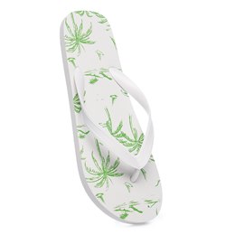 FT2497 MENS PALM TREE FLIP FLOP (WHITE)