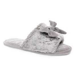 FT2522GY LADIES PLUSH SLIDER WITH VELVET SLIDER  (GREY)