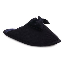 FT2524NY LADIES VELOUR SLIDER MATCHING BOW (NAVY)