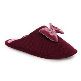 FT2524RAS LADIES VELOUR SLIDER WITH MATCHING BOW (RASPBERRY)