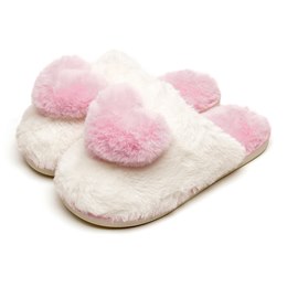 FT2591 LADIES 3D HEART MULE SLIPPER - LIGHT PINK