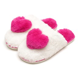 FT2596 LADIES 3D HEART MULE SLIPPER - CERISE