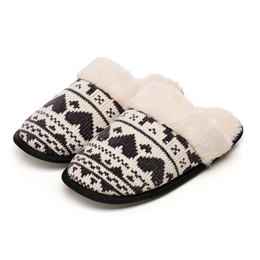 FT2605 LADIES FAIRISLE MULE SLIPPERS