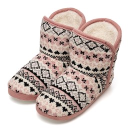 FT2606 LADIES FAIRISLE KNIT BOOTIE