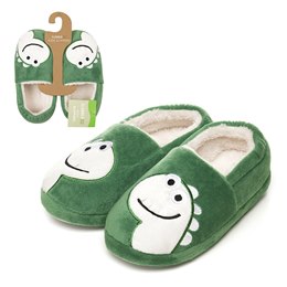 FT2611 KIDS EMBROIDERED DINOSOUR SLIPPER