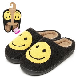 FT2613 LADIES BLACK SMILEY SLIPPER