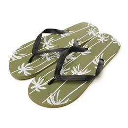 FT2632 MEN'S GREEN PALM TREE PRINT FLIPFLOP