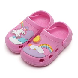 FT2637 KIDS PINK UNICORN PRINT CLOGS (24-29)