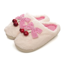 FT2660 LADIES CHERRY BOW MULE SLIPPER