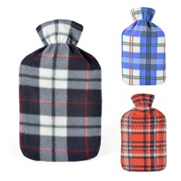 HH0211A 2 LITRE CHECK FLEECE HOT WATER BOTTLE