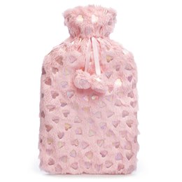 HH0422PK 2LT HEART FOIL PRINT PLUSH HWB (PINK)