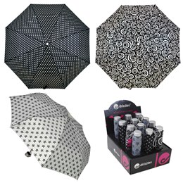 UU0118A BLACK AND WHITE PRINTS UMBRELLA IN CDU (48)